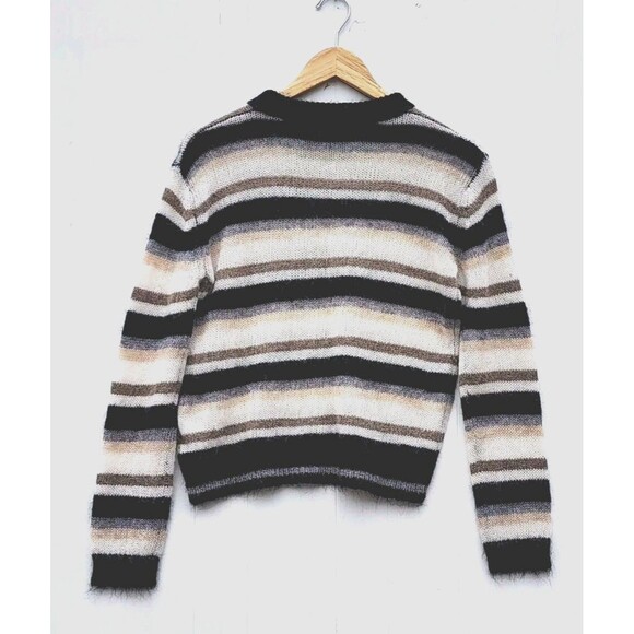 One Grey Day Women Brown Black Beige Wool Alpaca Blend Long Sleeve Sweater Sz S - Picture 7 of 7